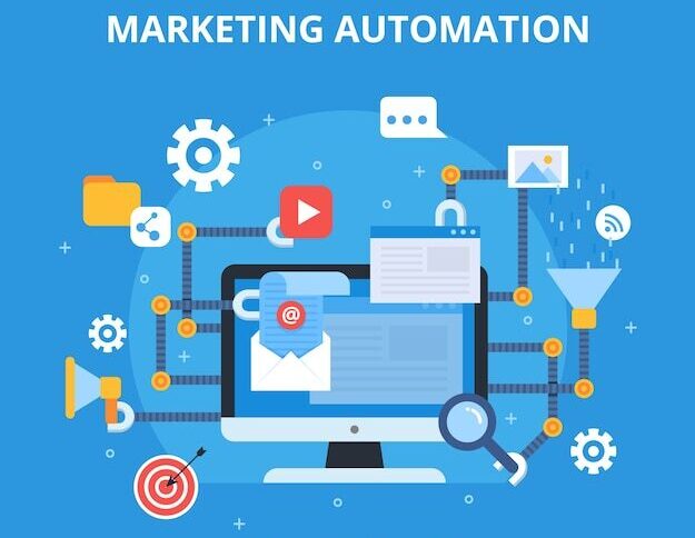 marketing automation flat background 23 2147998713 e1732183518388 Dynamics 365 Marketing Vatsin Technology Solutions