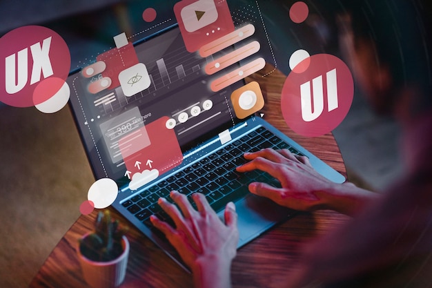 ui ux representations with laptop 23 2150201871 Web Designing Vatsin Technology Solutions