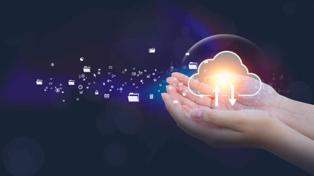 Cloud Migration and Modernization 1 cloud computing diagram is shown on hand cloud technology data storage networking and Cloud Migration and Modernization Vatsin Technology Solutions